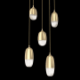 Hammerton Studio Pebble 5 Light 20" Wide LED Abstract Multi Light Pendant - 2700K Gilded Brass / Clear
