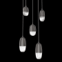 Hammerton Studio Pebble 5 Light 20" Wide LED Abstract Multi Light Pendant - 2700K Graphite / Clear