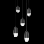 Hammerton Studio Pebble 5 Light 20" Wide LED Abstract Multi Light Pendant - 2700K Matte Black / Clear