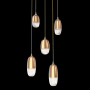 Hammerton Studio Pebble 5 Light 20" Wide LED Abstract Multi Light Pendant - 2700K Novel Brass / Clear
