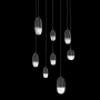 Hammerton Studio Pebble 8 Light 27" Wide LED Abstract Multi Light Pendant - 2700K Matte Black / Clear