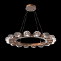 Hammerton Studio Pebble 16 Light 37" Wide LED Ring Chandelier - 2700K Burnished Bronze / Clear