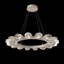 Hammerton Studio Pebble 16 Light 37" Wide LED Ring Chandelier - 3000K Beige Silver / Clear