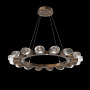 Hammerton Studio Pebble 16 Light 37" Wide LED Ring Chandelier - 3000K Flat Bronze / Clear
