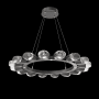 Hammerton Studio Pebble 16 Light 37" Wide LED Ring Chandelier - 3000K Graphite / Clear