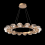 Hammerton Studio Pebble 16 Light 37" Wide LED Ring Chandelier - 3000K Novel Brass / Clear