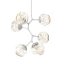 Hammerton Studio Nebula 6 Light 34" Wide LED Abstract Chandelier - 2700K Beige Silver / Floret Amber