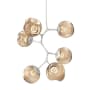 Hammerton Studio Nebula 6 Light 34" Wide LED Abstract Chandelier - 3000K Beige Silver / Floret Bronze