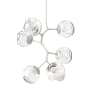 Hammerton Studio Nebula 6 Light 34" Wide LED Abstract Chandelier - 3000K Beige Silver / Floret Clear