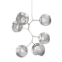 Hammerton Studio Nebula 6 Light 34" Wide LED Abstract Chandelier - 2700K Beige Silver / Floret Smoke