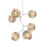Hammerton Studio Nebula 6 Light 34" Wide LED Abstract Chandelier - 2700K Beige Silver / Geo Bronze