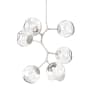 Hammerton Studio Nebula 6 Light 34" Wide LED Abstract Chandelier - 2700K Beige Silver / Geo Clear