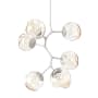 Hammerton Studio Nebula 6 Light 34" Wide LED Abstract Chandelier - 3000K Beige Silver / Zircon Amber