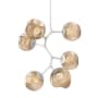 Hammerton Studio Nebula 6 Light 34" Wide LED Abstract Chandelier - 2700K Beige Silver / Zircon Bronze