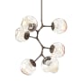 Hammerton Studio Nebula 6 Light 34" Wide LED Abstract Chandelier - 2700K Flat Bronze / Floret Amber