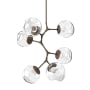 Hammerton Studio Nebula 6 Light 34" Wide LED Abstract Chandelier - 3000K Flat Bronze / Floret Clear