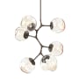 Hammerton Studio Nebula 6 Light 34" Wide LED Abstract Chandelier - 2700K Flat Bronze / Geo Amber