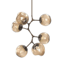 Hammerton Studio Nebula 6 Light 34" Wide LED Abstract Chandelier - 3000K Flat Bronze / Geo Bronze