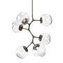 Hammerton Studio Nebula 6 Light 34" Wide LED Abstract Chandelier - 3000K Flat Bronze / Geo Clear