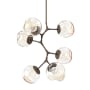 Hammerton Studio Nebula 6 Light 34" Wide LED Abstract Chandelier - 3000K Flat Bronze / Zircon Amber