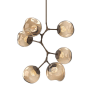 Hammerton Studio Nebula 6 Light 34" Wide LED Abstract Chandelier - 2700K Flat Bronze / Zircon Bronze