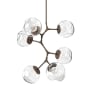 Hammerton Studio Nebula 6 Light 34" Wide LED Abstract Chandelier - 2700K Flat Bronze / Zircon Clear