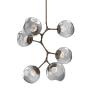 Hammerton Studio Nebula 6 Light 34" Wide LED Abstract Chandelier - 3000K Flat Bronze / Zircon Smoke