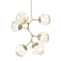 Hammerton Studio Nebula 6 Light 34" Wide LED Abstract Chandelier - 3000K Gilded Brass / Floret Amber
