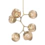 Hammerton Studio Nebula 6 Light 34" Wide LED Abstract Chandelier - 2700K Gilded Brass / Floret Bronze