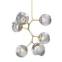 Hammerton Studio Nebula 6 Light 34" Wide LED Abstract Chandelier - 3000K Gilded Brass / Floret Smoke