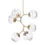 Hammerton Studio Nebula 6 Light 34" Wide LED Abstract Chandelier - 3000K Gilded Brass / Geo Clear
