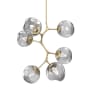 Hammerton Studio Nebula 6 Light 34" Wide LED Abstract Chandelier - 3000K Gilded Brass / Geo Smoke