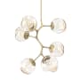 Hammerton Studio Nebula 6 Light 34" Wide LED Abstract Chandelier - 2700K Gilded Brass / Zircon Amber