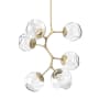 Hammerton Studio Nebula 6 Light 34" Wide LED Abstract Chandelier - 2700K Gilded Brass / Zircon Clear
