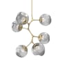 Hammerton Studio Nebula 6 Light 34" Wide LED Abstract Chandelier - 3000K Gilded Brass / Zircon Smoke