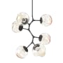Hammerton Studio Nebula 6 Light 34" Wide LED Abstract Chandelier - 3000K Matte Black / Floret Amber