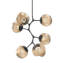 Hammerton Studio Nebula 6 Light 34" Wide LED Abstract Chandelier - 2700K Matte Black / Floret Bronze