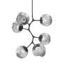 Hammerton Studio Nebula 6 Light 34" Wide LED Abstract Chandelier - 2700K Matte Black / Floret Smoke