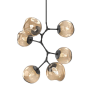 Hammerton Studio Nebula 6 Light 34" Wide LED Abstract Chandelier - 3000K Matte Black / Geo Bronze