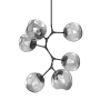 Hammerton Studio Nebula 6 Light 34" Wide LED Abstract Chandelier - 3000K Matte Black / Geo Smoke