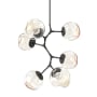 Hammerton Studio Nebula 6 Light 34" Wide LED Abstract Chandelier - 2700K Matte Black / Zircon Amber