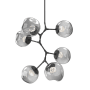 Hammerton Studio Nebula 6 Light 34" Wide LED Abstract Chandelier - 2700K Matte Black / Zircon Smoke