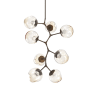 Hammerton Studio Nebula 8 Light 33" Wide LED Abstract Chandelier - 3000K Flat Bronze / Floret Amber