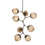 Hammerton Studio Nebula 8 Light 33" Wide LED Abstract Chandelier - 3000K Flat Bronze / Floret Bronze