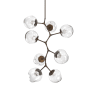 Hammerton Studio Nebula 8 Light 33" Wide LED Abstract Chandelier - 3000K Flat Bronze / Floret Clear