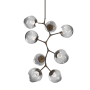 Hammerton Studio Nebula 8 Light 33" Wide LED Abstract Chandelier - 3000K Flat Bronze / Floret Smoke