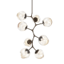Hammerton Studio Nebula 8 Light 33" Wide LED Abstract Chandelier - 3000K Flat Bronze / Geo Amber