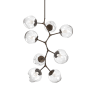 Hammerton Studio Nebula 8 Light 33" Wide LED Abstract Chandelier - 3000K Flat Bronze / Geo Clear
