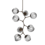 Hammerton Studio Nebula 8 Light 33" Wide LED Abstract Chandelier - 3000K Flat Bronze / Geo Smoke