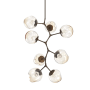 Hammerton Studio Nebula 8 Light 33" Wide LED Abstract Chandelier - 3000K Flat Bronze / Zircon Amber